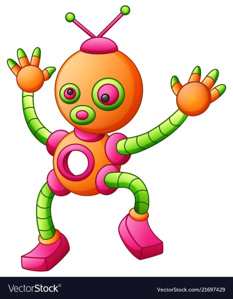 Танцующий робот мультяшный