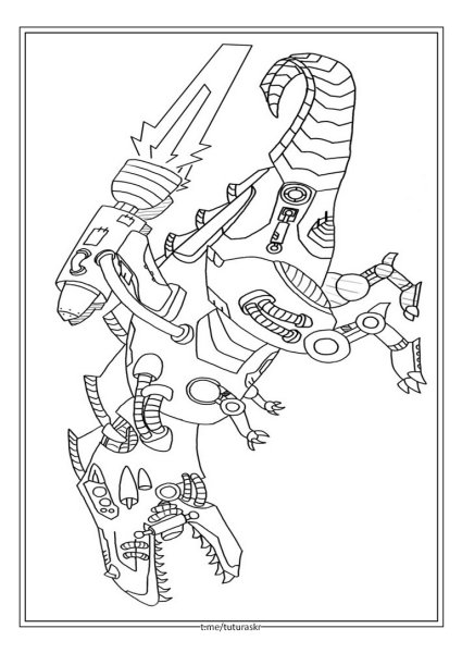 Робот динозавр раскраска