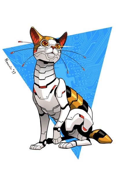 Кот робот арт