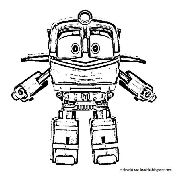 Роботы поезда раскраска Бекки
