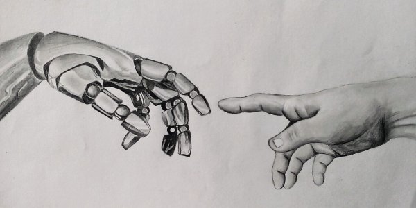 Сотворение Адама рука робота