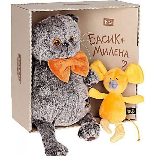 Игрушка Басик с мышкой Миленой 30 см