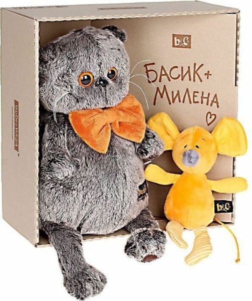 Игрушка Басик с мышкой Миленой 30 см
