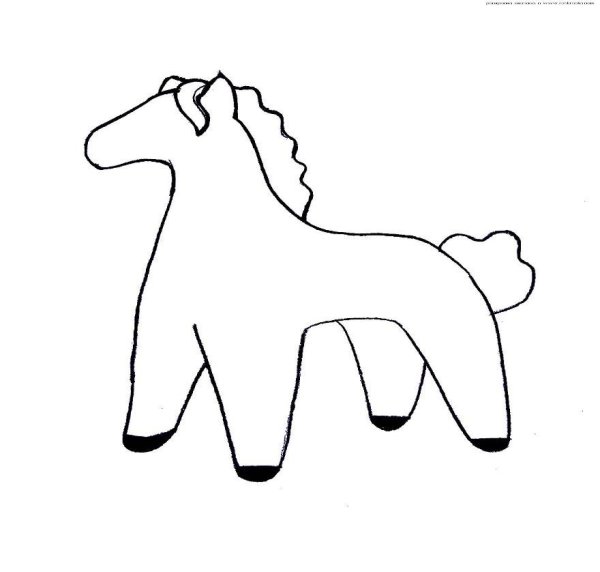 Дымковская лошадка раскраска для детей