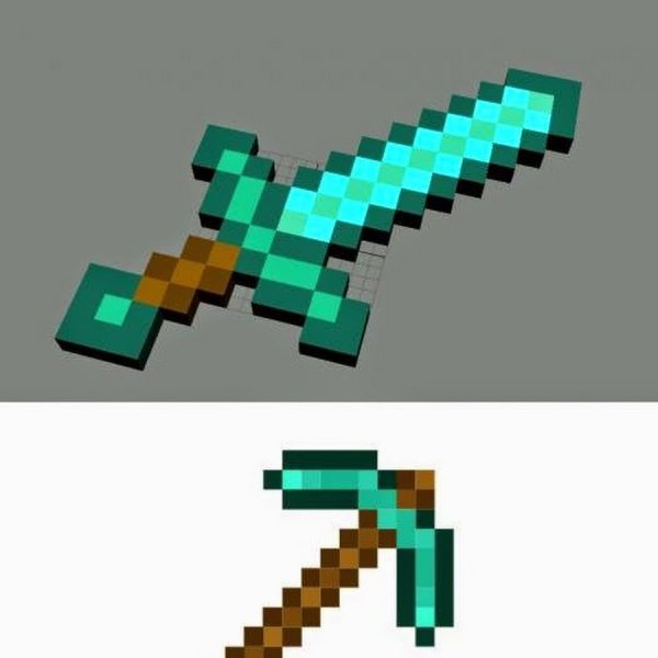 Minecraft Стив с алмазным мечом