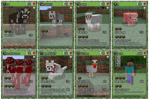 Карточки Minecraft