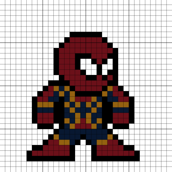 Perler Beads схемы человек паук