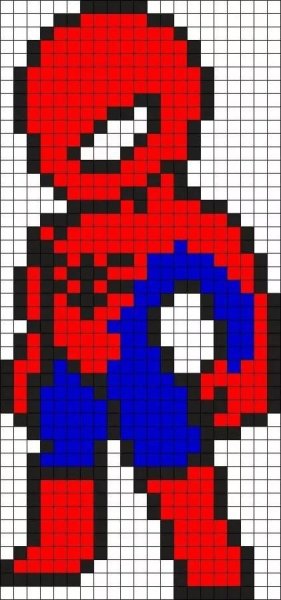 Человек паук по клеточкам