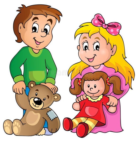 Ребенок с игрушкой мультяшный