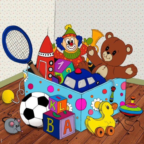 Коробка с игрушками cartoon