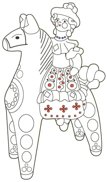 Каргопольская глиняная игрушка рисунок