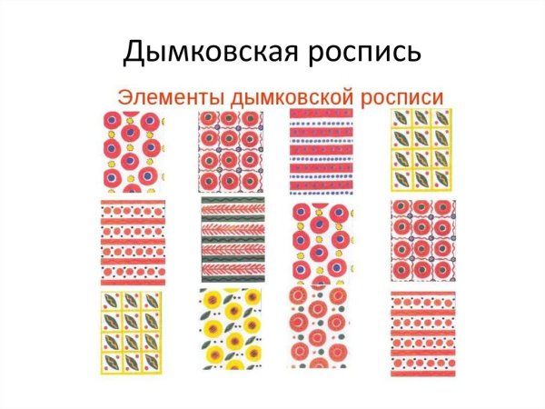 Основные узоры дымковской росписи