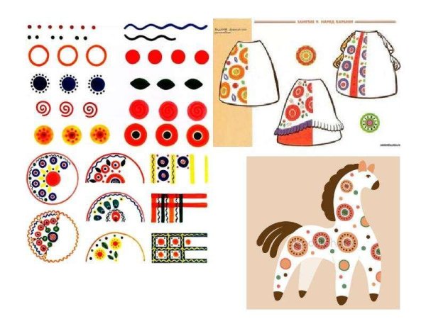 Элементы росписи дымковской народной игрушки