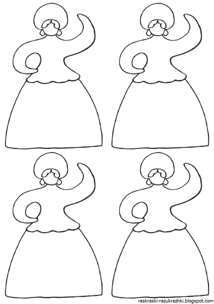 Рисование Дымковская Барыня