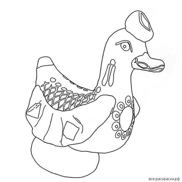 Филимоновская утка раскраска