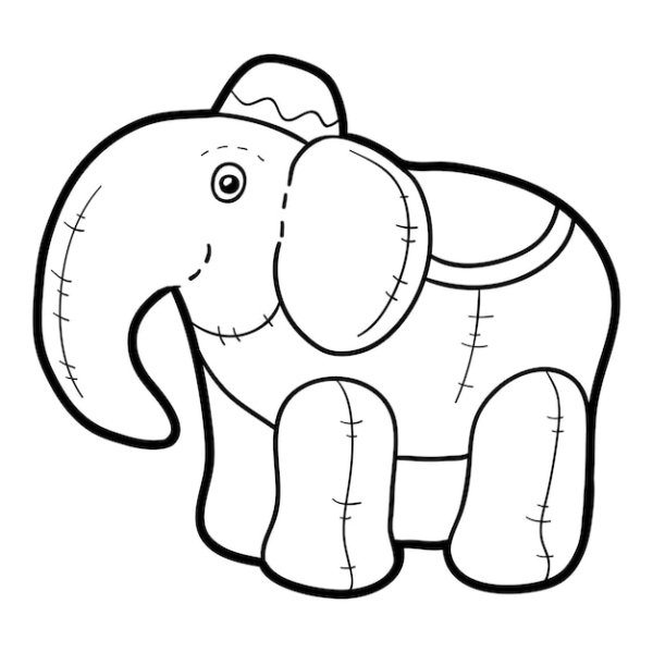Слон игрушка раскраска