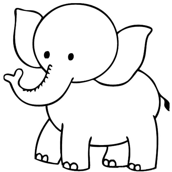 Раскраска для малышей (слон)