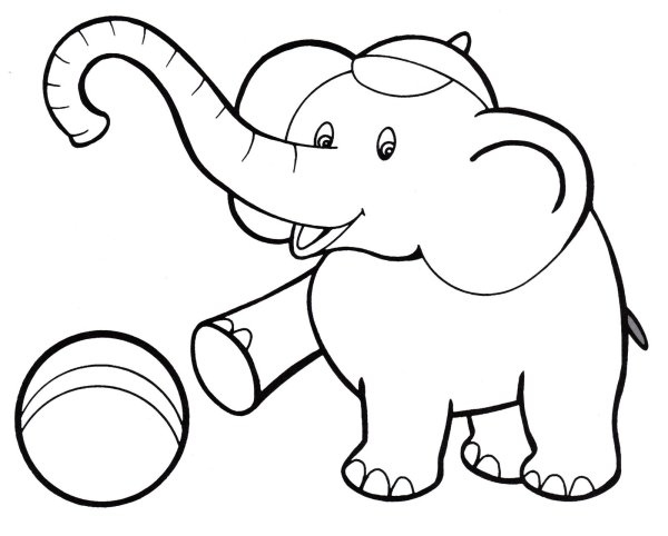 Слоненок раскраска для детей