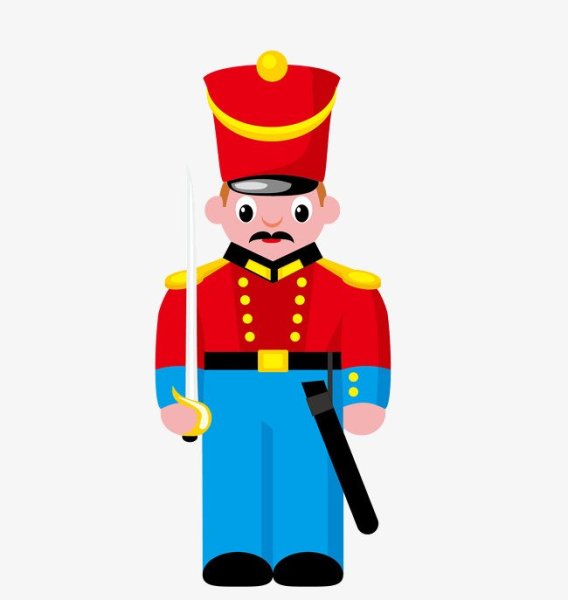 Игрушечный солдатик на прозрачном фоне