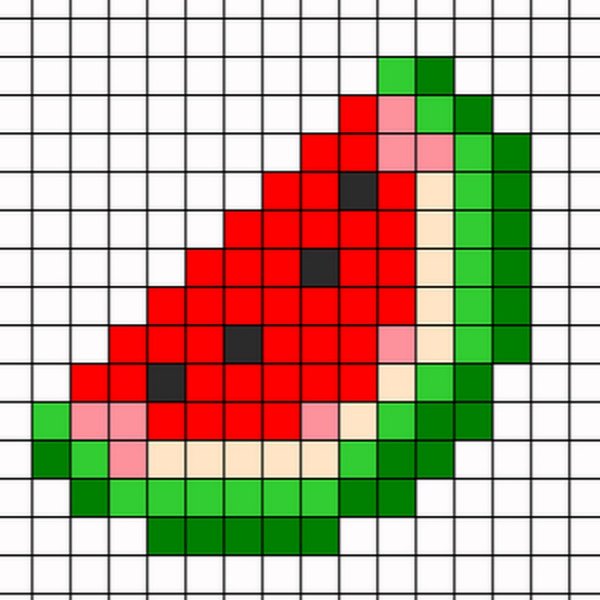 Рисунки по клеточкам фрукты легкие