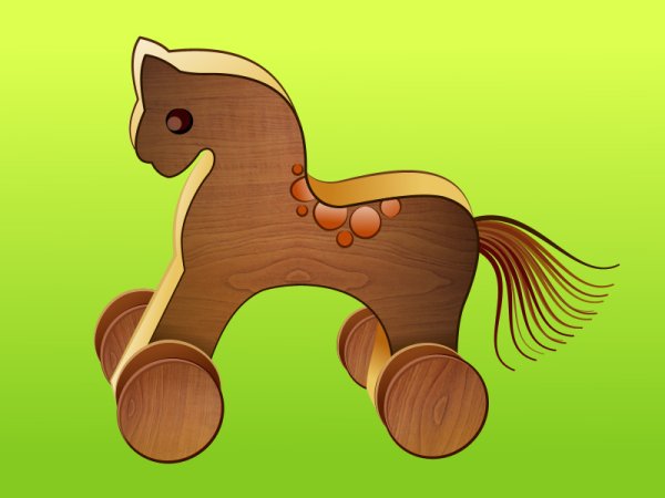 Нарисовать деревянную игрушку