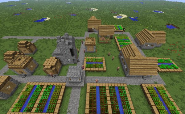 Minecraft деревня жителей