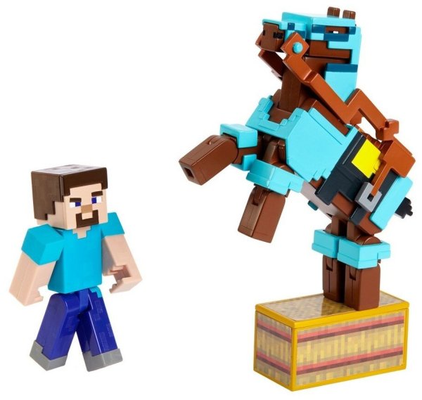 Набор фигурок Minecraft Стив и лошадь в броне glc78