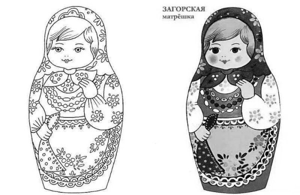 Семеновская Загорская Матрешка раскраска