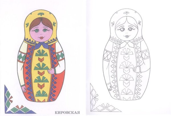 Загорская Сергиево-Посадская матрёшка раскраска