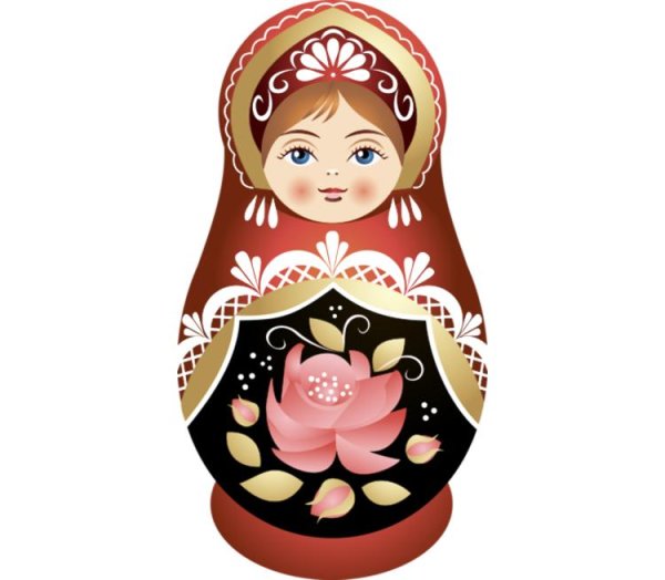 Матрешка Гжель вектор
