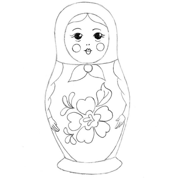 Вятская Кировская Матрешка раскраска