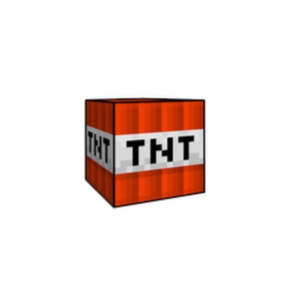 Майнкрафт ТНТ на белом фоне