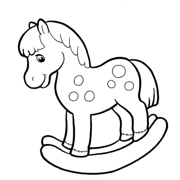 Лошадка игрушка раскраска