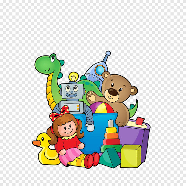 Детские игрушки на прозрачном фоне