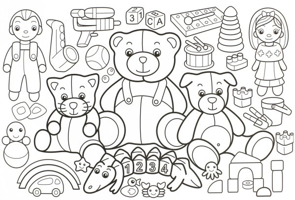 Раскраска. Игрушки