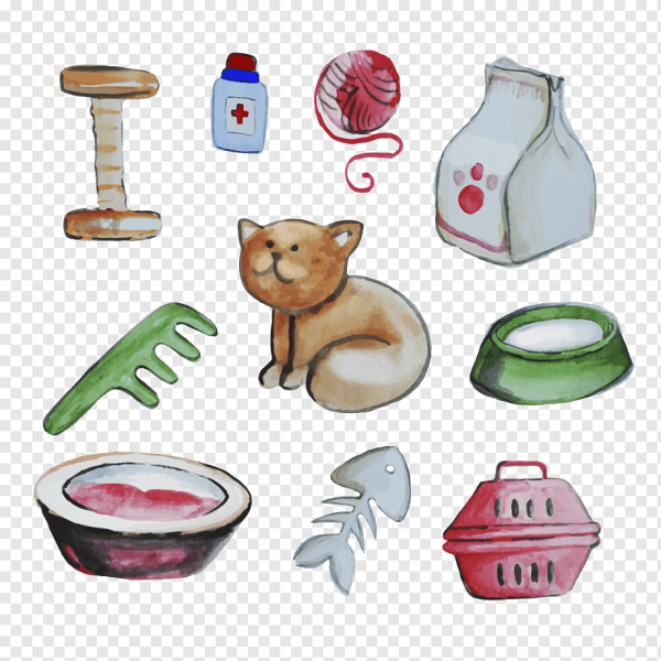 Рисунок кошка с предметом