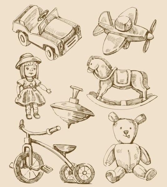 Старинная игрушка рисунок