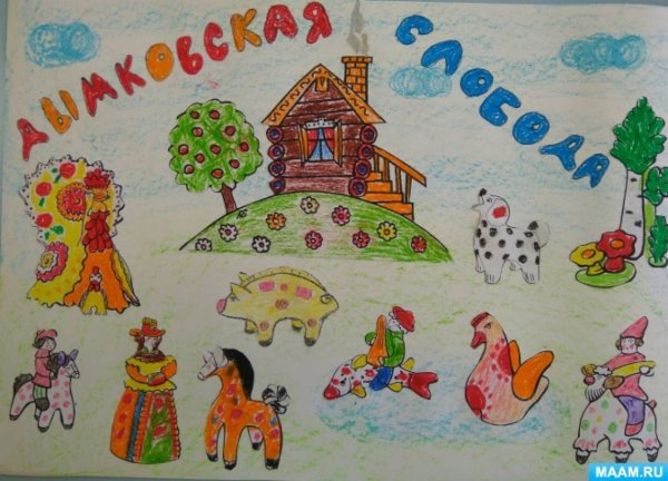 Дымковская Слобода деревня коллективная композиция старшая группа