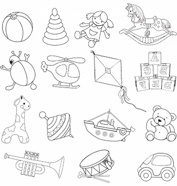 Раскраска игрушки для детей 6-7 лет