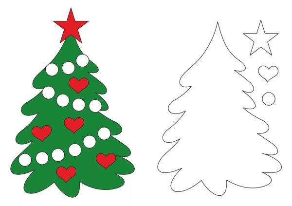 Елка раскраска