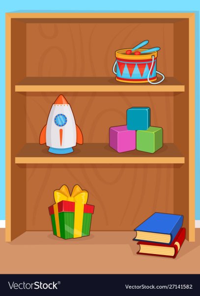 Полки с детскими игрушками иллюстрация
