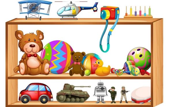 Игрушка на полке иллюстрация