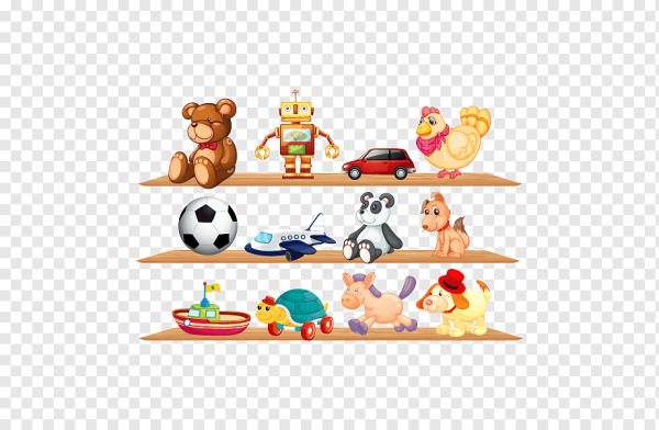 Игрушки в ряд иллюстрация