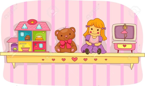 Полки с игрушками иллюстрация