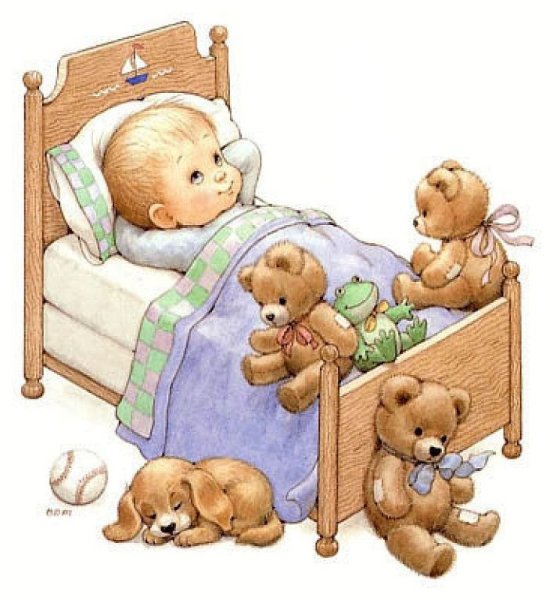 Малыши в кроватке иллюстрации