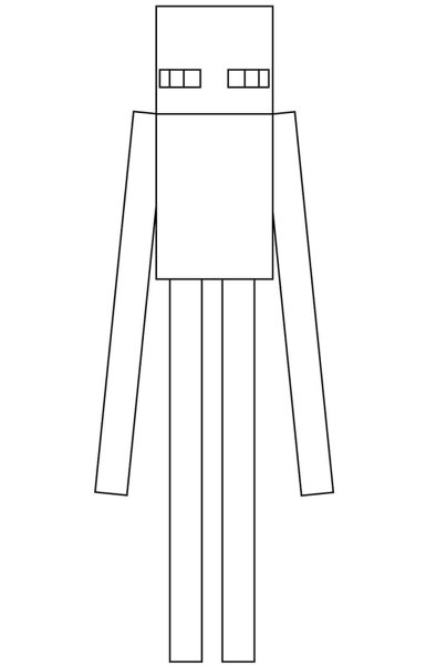Раскраска Minecraft Enderman
