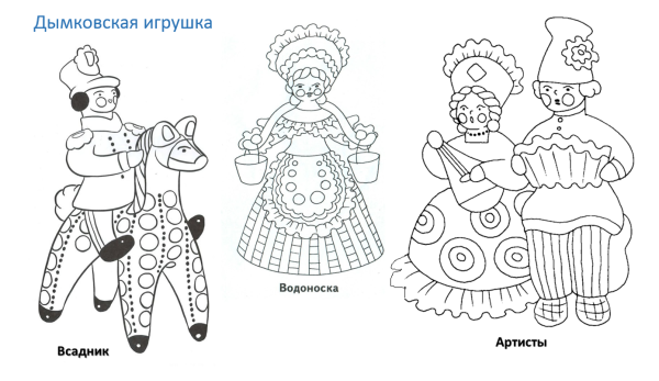 Водоноска Дымковская игрушка раскраска для детей