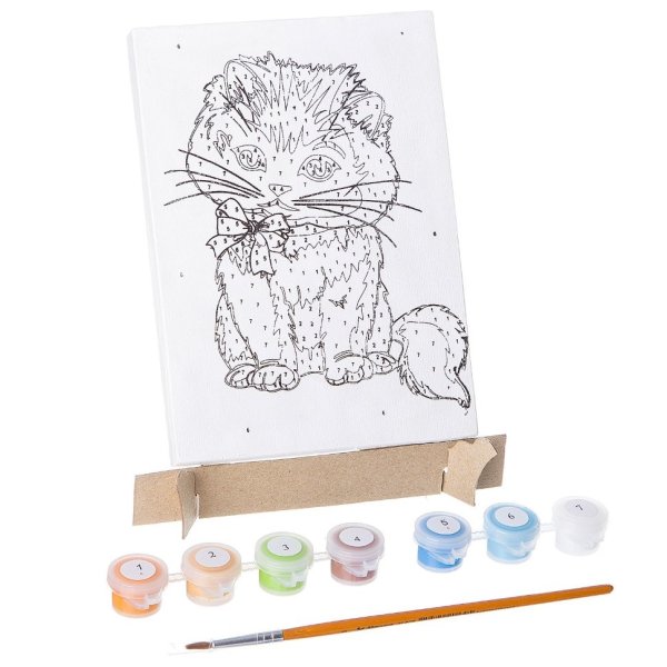 Bondibon картина по номерам "котенок" 17x12 см