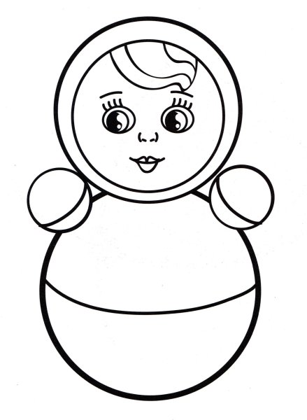 Неваляшка раскраска для детей 2-3 лет
