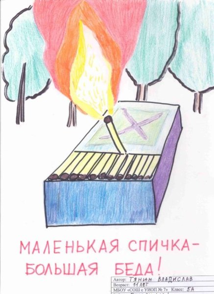 Рисунок на тему спички детям не игрушка
